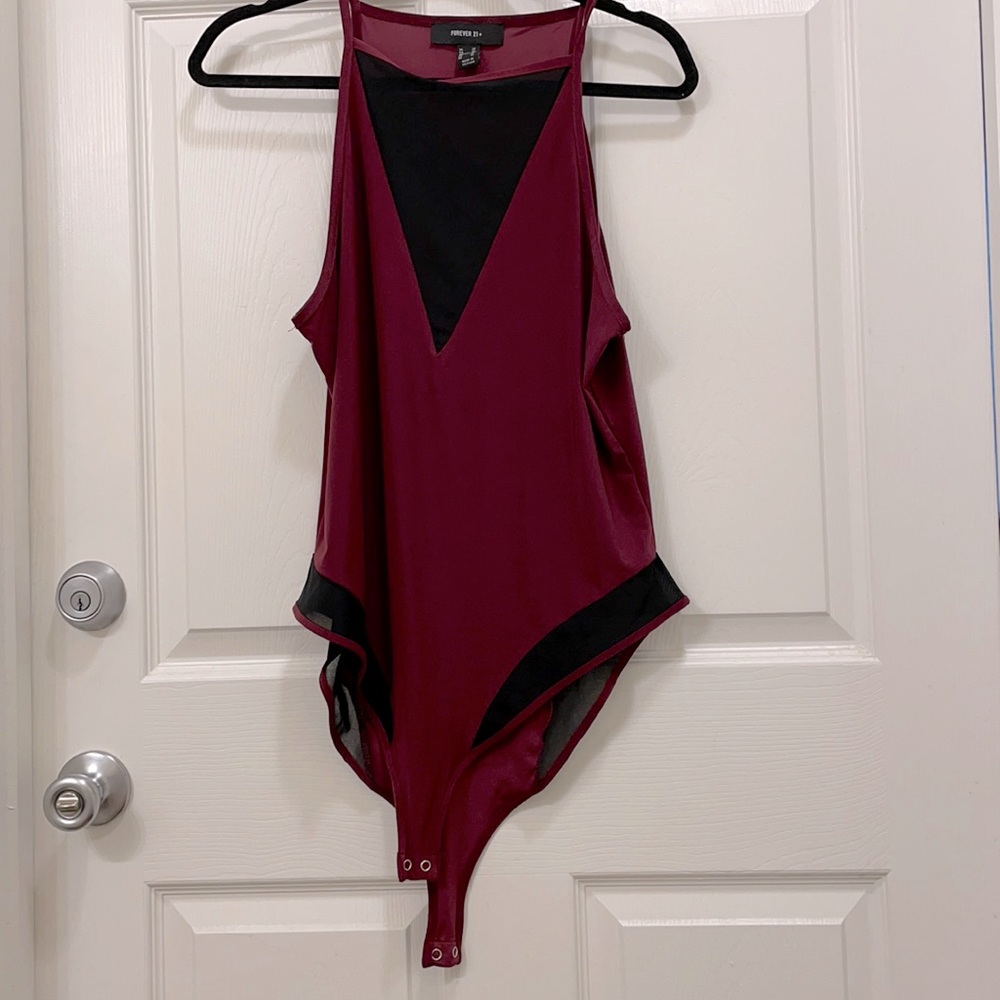 Purple high neck body suit
